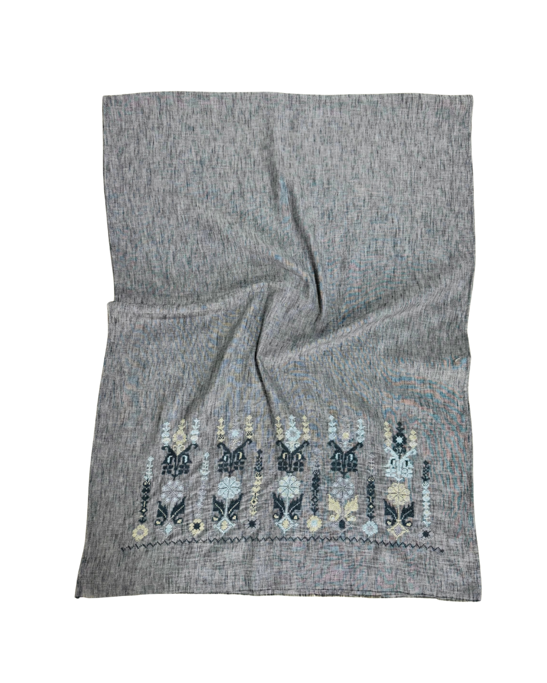 Medium Embroidered Grey Scarf