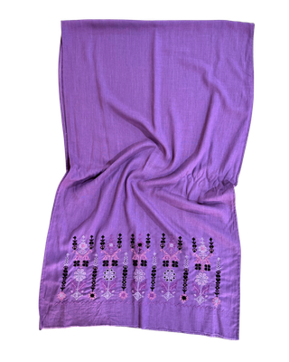 Medium Embroidered Purple Scarf