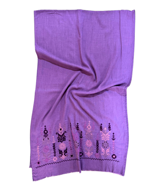 Medium Embroidered Purple Scarf