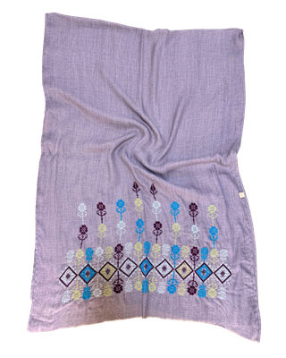 Medium Embroidered Lavender Scarf