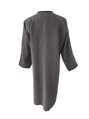 Nadia Dajani x UNHCR Beige, and Grey and Black Abaya with Beige Hand Embroidery