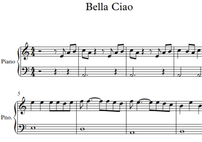 Bella Ciao- Piano Easy/ fácil