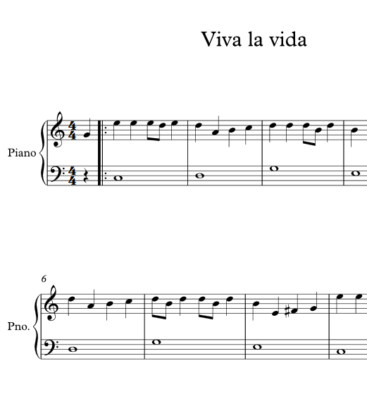 Viva la vida Coldplay- Piano Easy /fácil