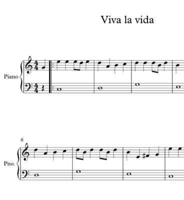 Viva la vida Coldplay- Piano Easy /fácil