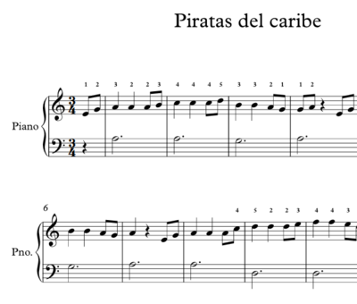 Piratas del caribe - Piano Easy/ fácil