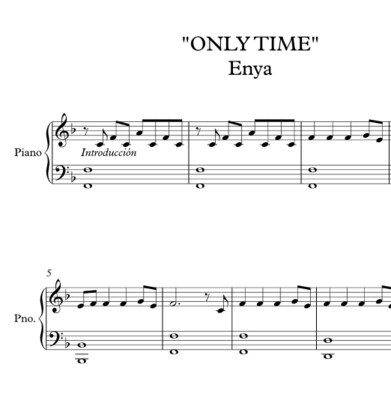 Only time - Enya- Piano Medium