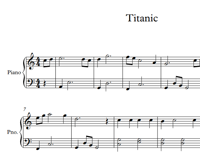 Titanic Piano Medium 2