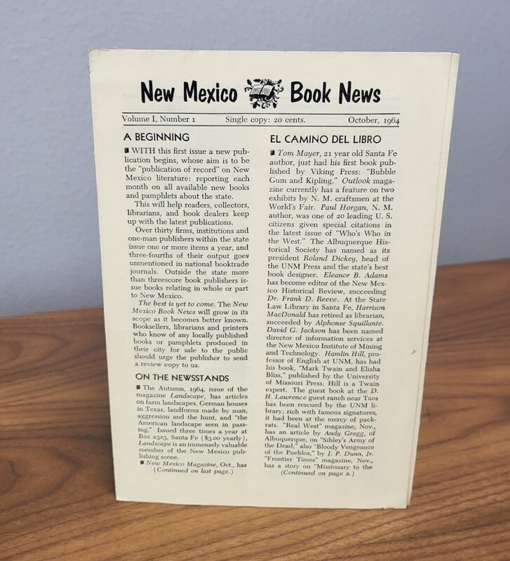 New Mexico Book News. Volume I, Number I