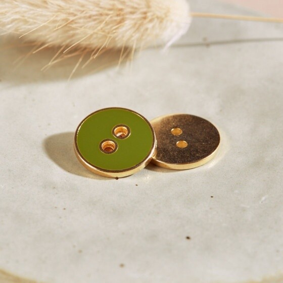 Matcha Leaf Joy Buttons, .59" wide from Atelier Brunette