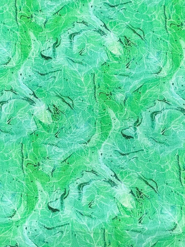 Green/Turquoise Abstract Print - 56" wide