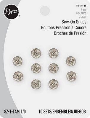 Sew On Snaps, Size 1/0