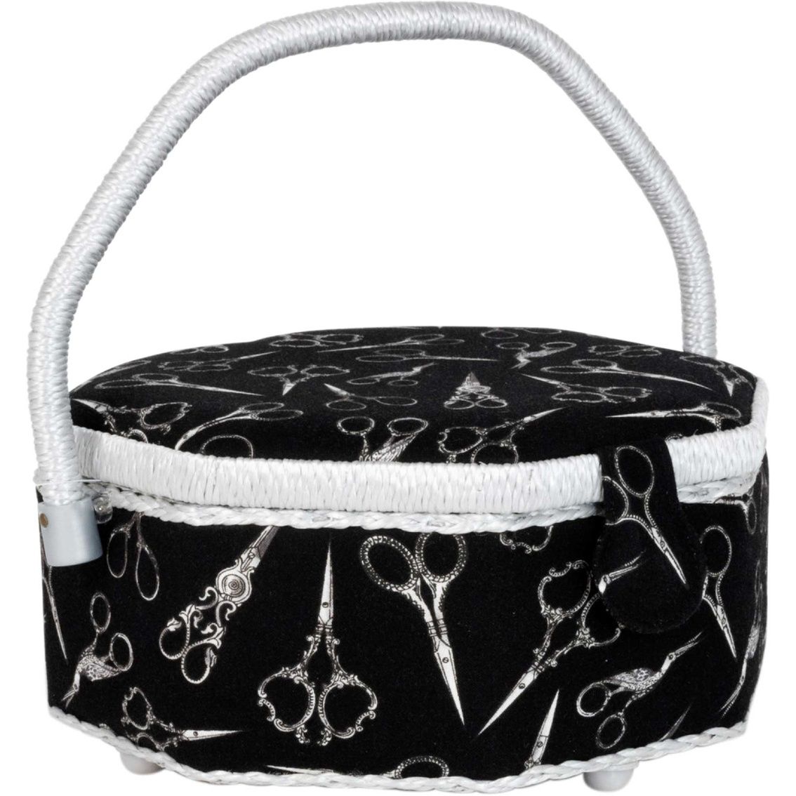 Octagon Black Scissors Sewing Basket