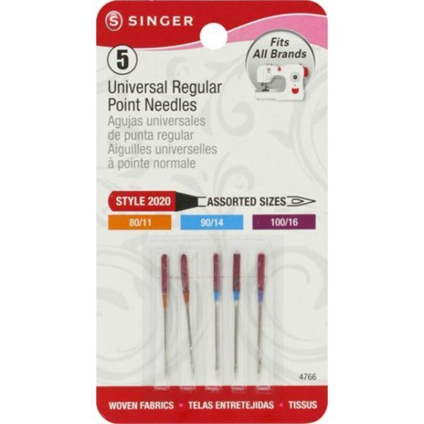 Singer Universal Regular Point Needles, Assorted Sizes