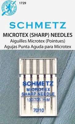 Schmetz Microtex Needles, 130/705 H-M, Size 70/10