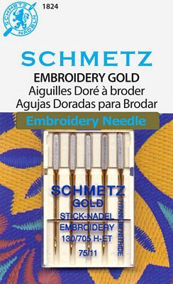 Schmetz Embroidery Gold Needles, 103/705 H-ET, Size 75/11