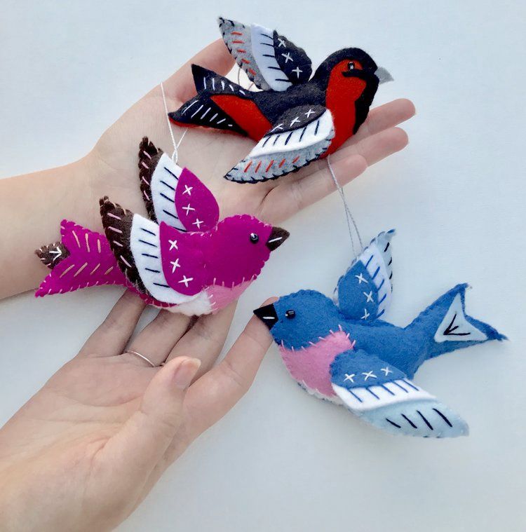 Bluebird, Oriole and Purple Finch Ornaments