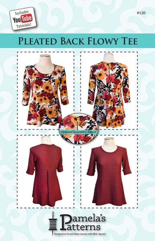 #120 Pleated Back Flowy Tee, Pamela's Patterns