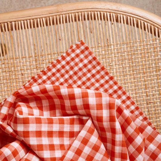 Gingham - Off-White/Tangerine from Atelier Brunette