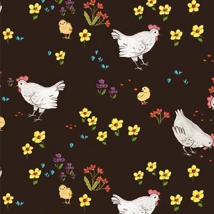 Chicken Farm Cotton Fabric, 44/45" wide