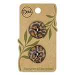 Recycled Leather Print 4 hole 2 ct