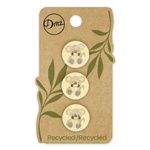 Recycled Cotton Koala Button, 2 hole Cream