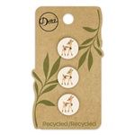 Recycled Cotton Deer Button 2 hole Cream