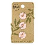 Recycled Cotton Deer Button 2 hole Pink