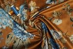 Lady McElroy 18 Wale Corduroy Floral Rennainssance Gold, 57" wide