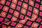 Red & Black Geometric Squares Silk