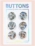 Tabitha Sewer, Silver Glitter Confetti Classic Circle Button