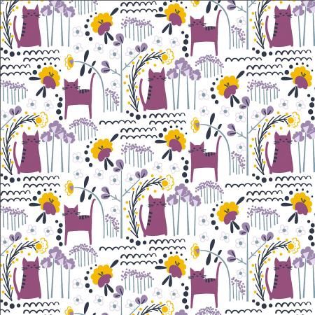 Elsie's Cat - Dusk part of the Cotton & Steel Glory Collection, 44/45" wide