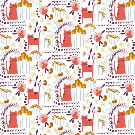 Elsie's Cat - Sunrise, part of the Cotton & Steel Glory Collection