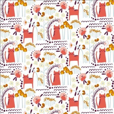 Elsie's Cat - Sunrise, part of the Cotton & Steel Glory Collection Elsie's Cat - Sunrise, part of the Cotton & Steel Glory Collection