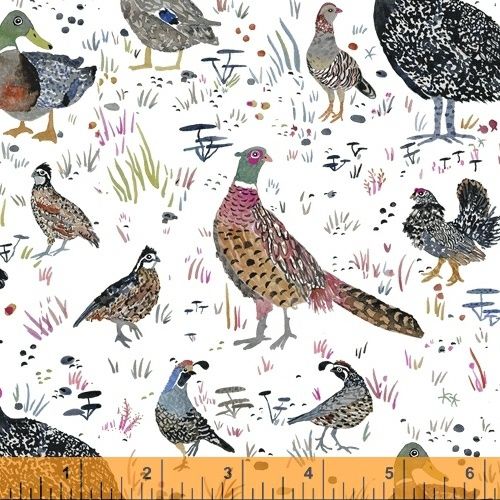 Fox Wood Collection:  Bird Season, Cotton Fabric, 44/45" wide