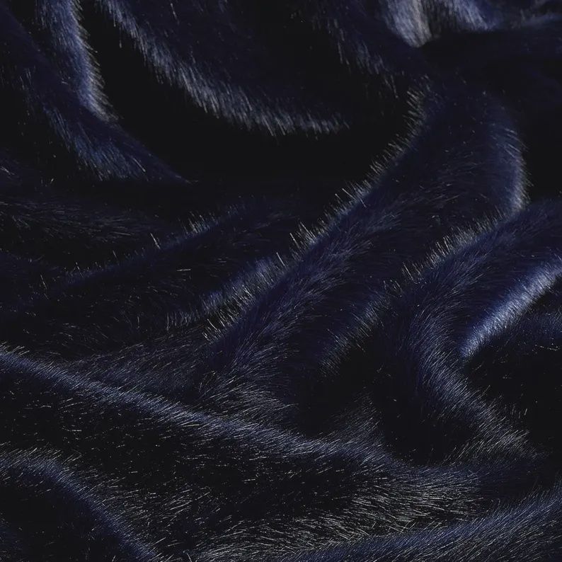 Faux Fur in Navy Blue from Tahari, 60" wide