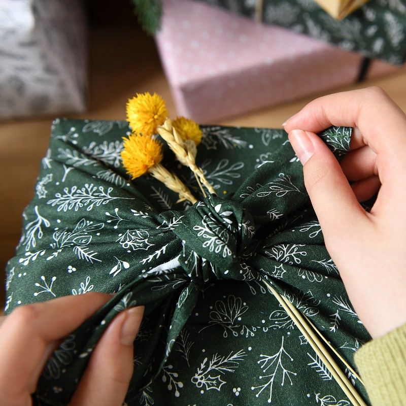 Reusable Holiday Fabric Gift Wrap
