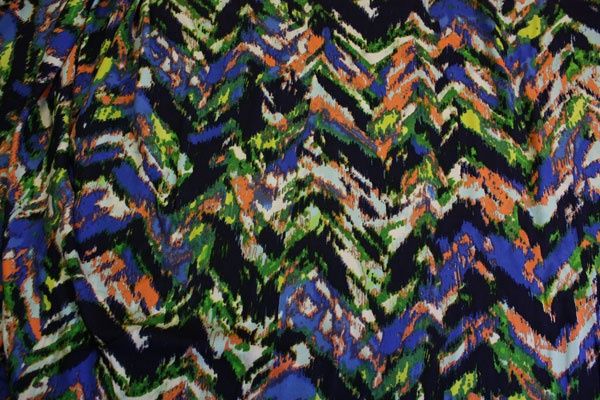 "Blue Picasso" Viscose Print, 58" wide