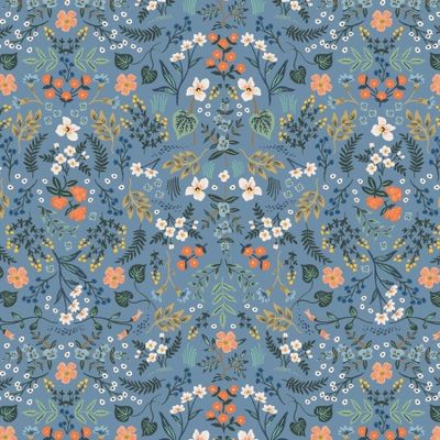 Wildwood Blue Metallic, from Rifle Paper Co., 44/45" Wide