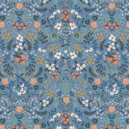 Wildwood Blue Metallic, from Rifle Paper Co., 44/45" Wide