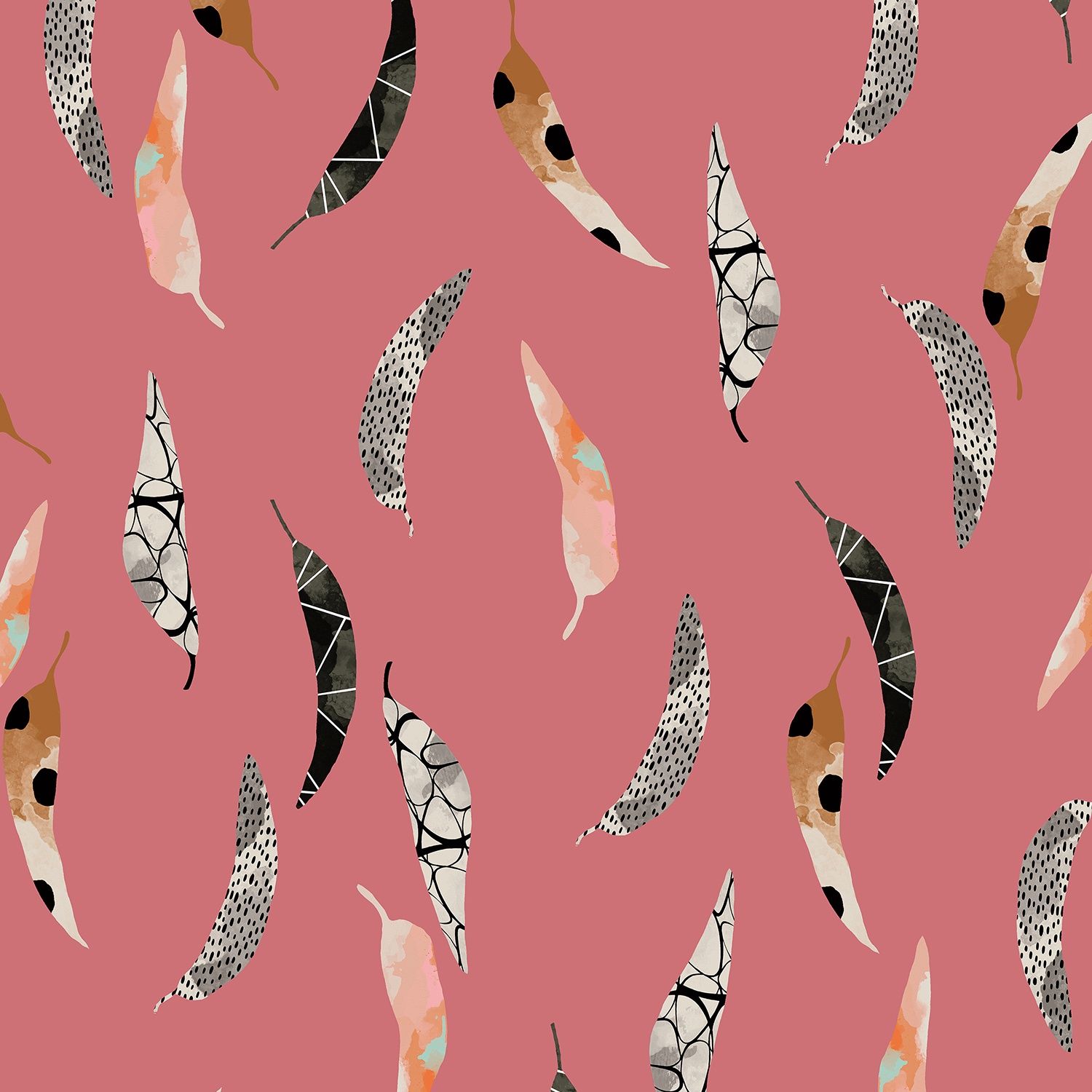 Outside - In Nature in Rose, Cotton Fabric, 44/45" wide