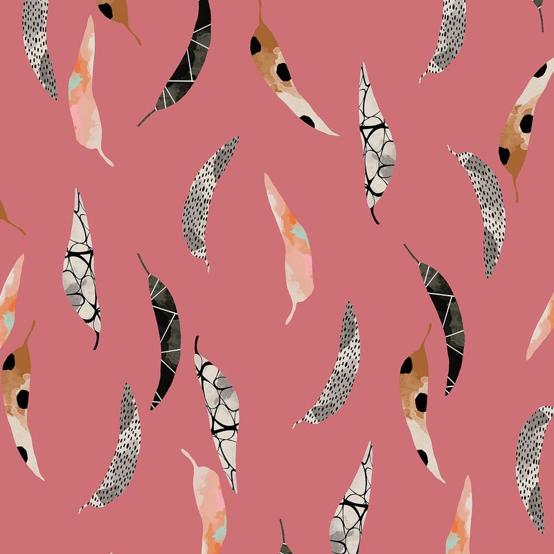 Outside - In Nature in Rose, Cotton Fabric, 44/45" wide