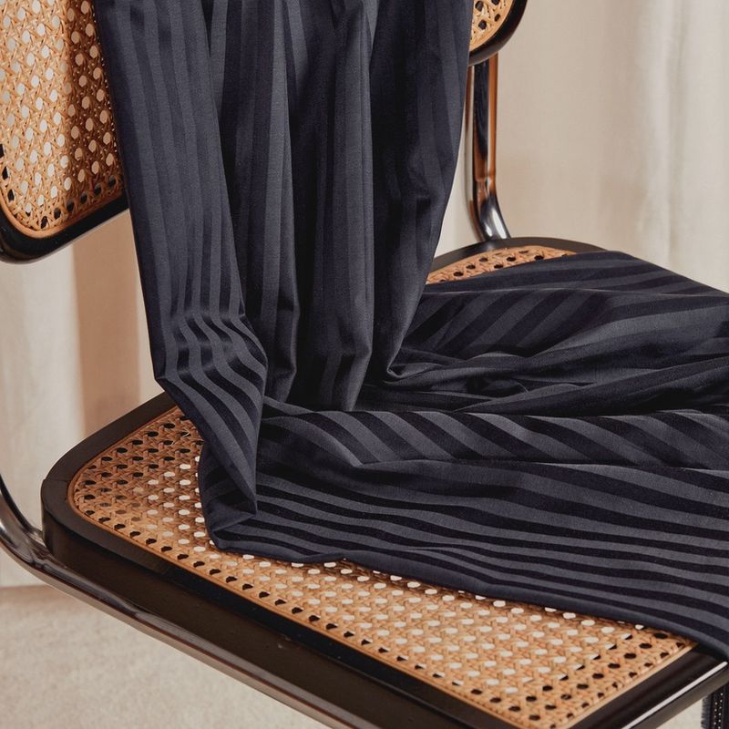 Stripes Fabric - Cotton Viscose in Night, 56" wide