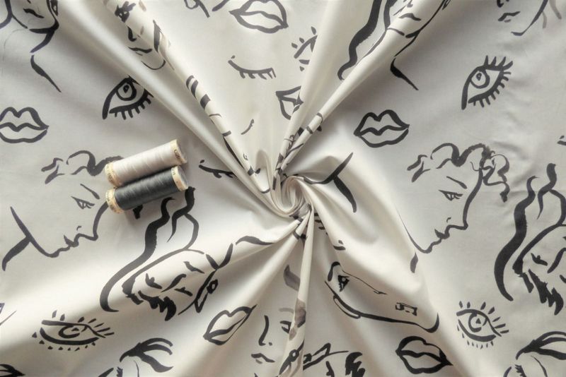 Minimalist Sketch, Cotton Poplin, 55-56" wide