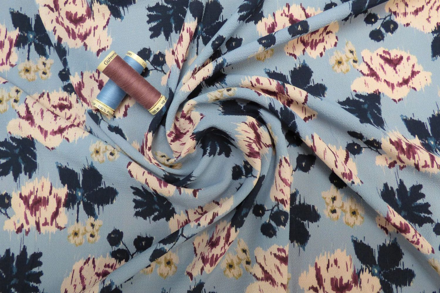 Infographic Blooms, Bubble Crepe Fabric, 57" wide