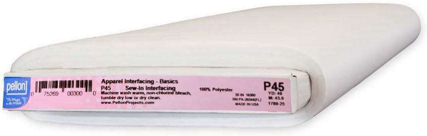 Pellon Lightweight Sew-in Interfacing White, 20" wide