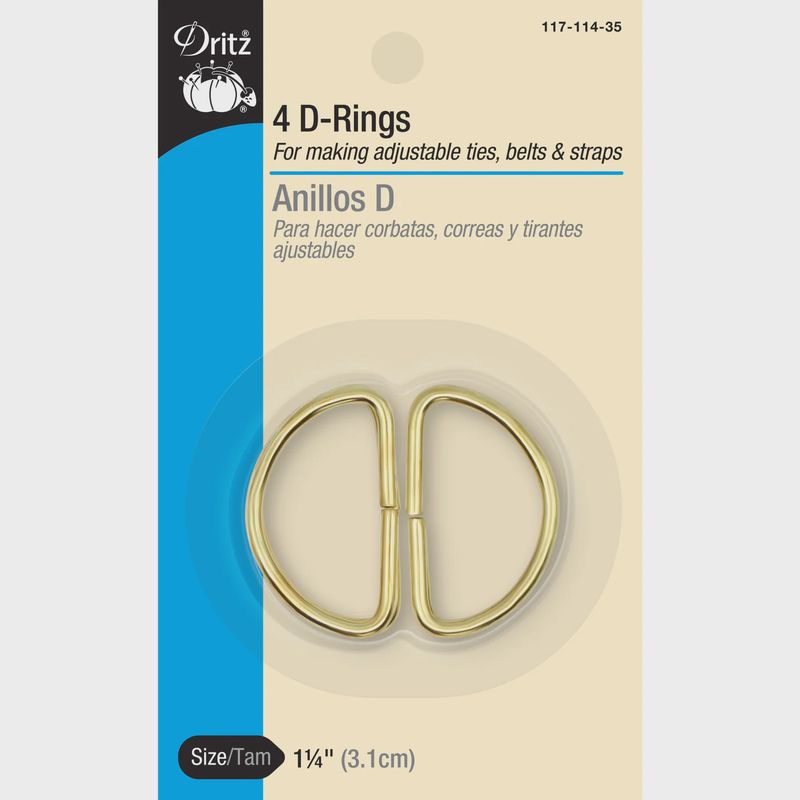 Dritz D-Rings, Gold, 1 1/4"