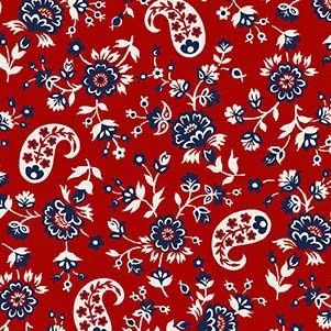 Calico Paisley in Red, 44/45" wide