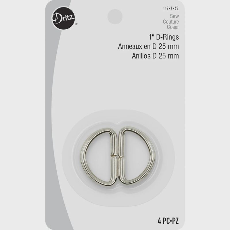 Dritz D-Rings 1" Nickel