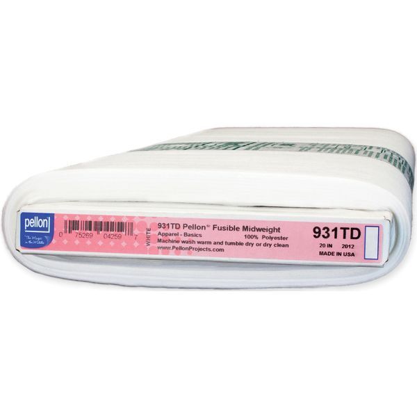 Pellon Fusible Midweight Interfacing, White, 20"
