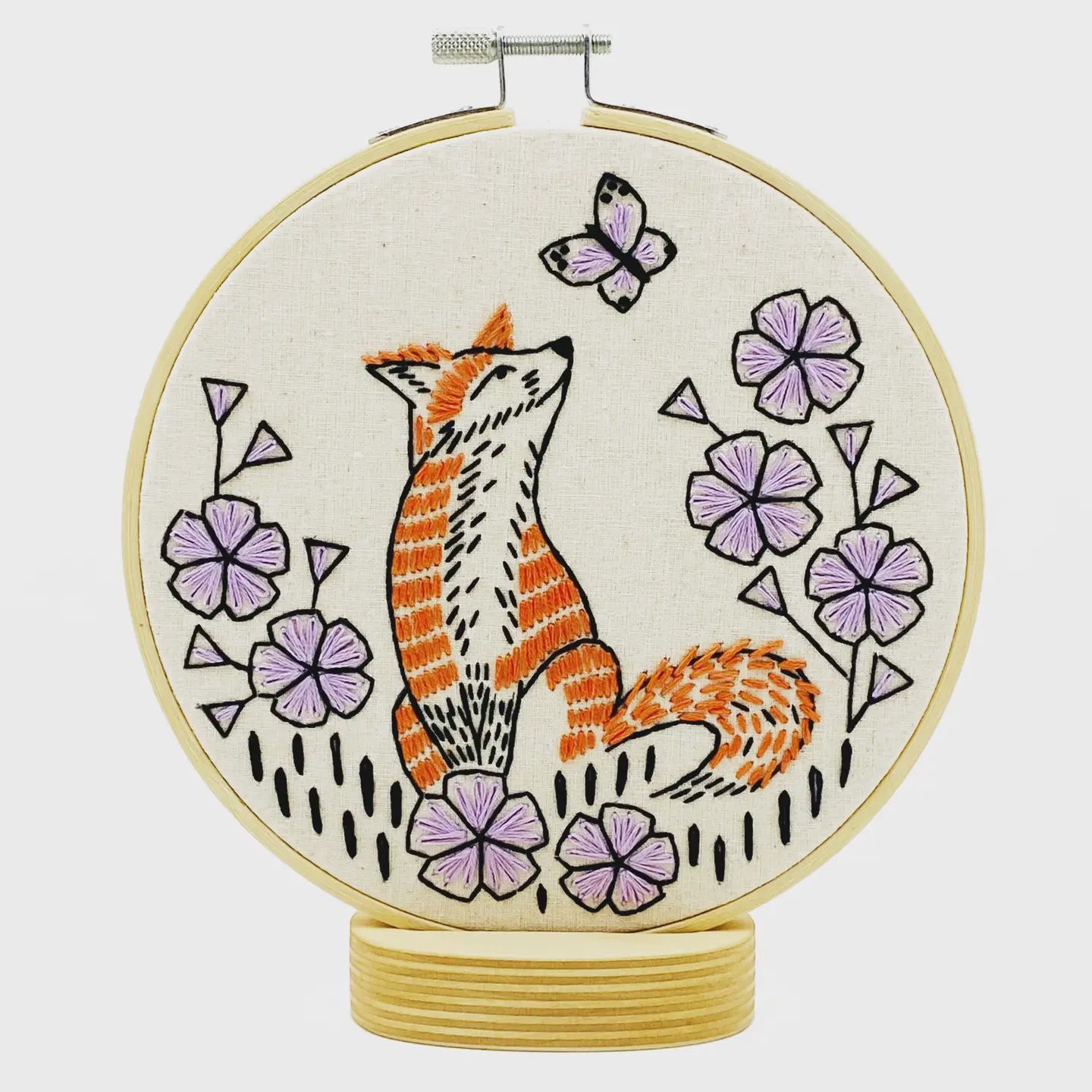 Fox in Phlox Embroidery Kit